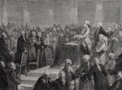 King Louis XVI Accepts and Swears to the Constitution, 14th September 1791 by H. de la Charlerie
